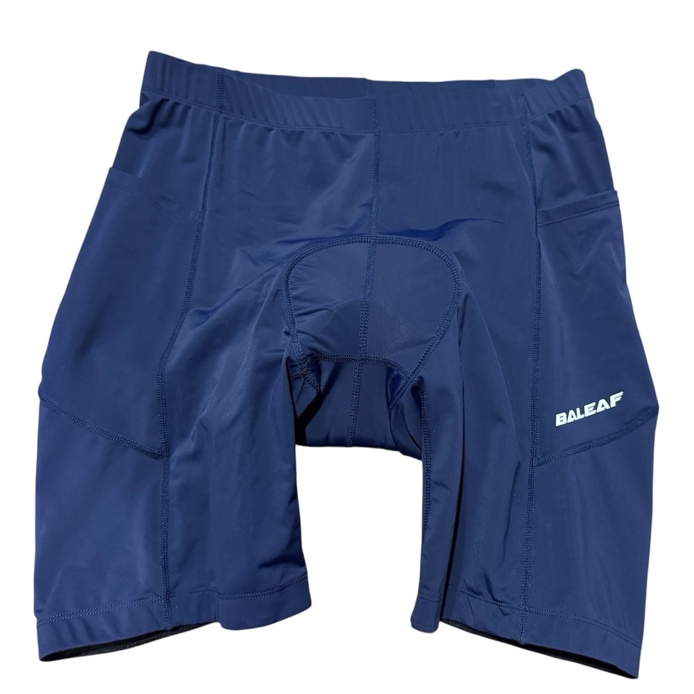 BALEAF Padded Bike Shorts Men’s 2XL Cycling Shorts Padding Pockets UPF 50+ Navy